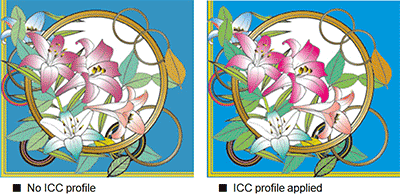 No ICC profile / ICC profile applied