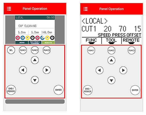 Panel operation screen_